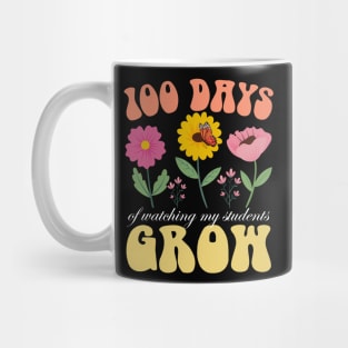 100 Days Growing Flowers Teacher 100th Day of School Student Mug